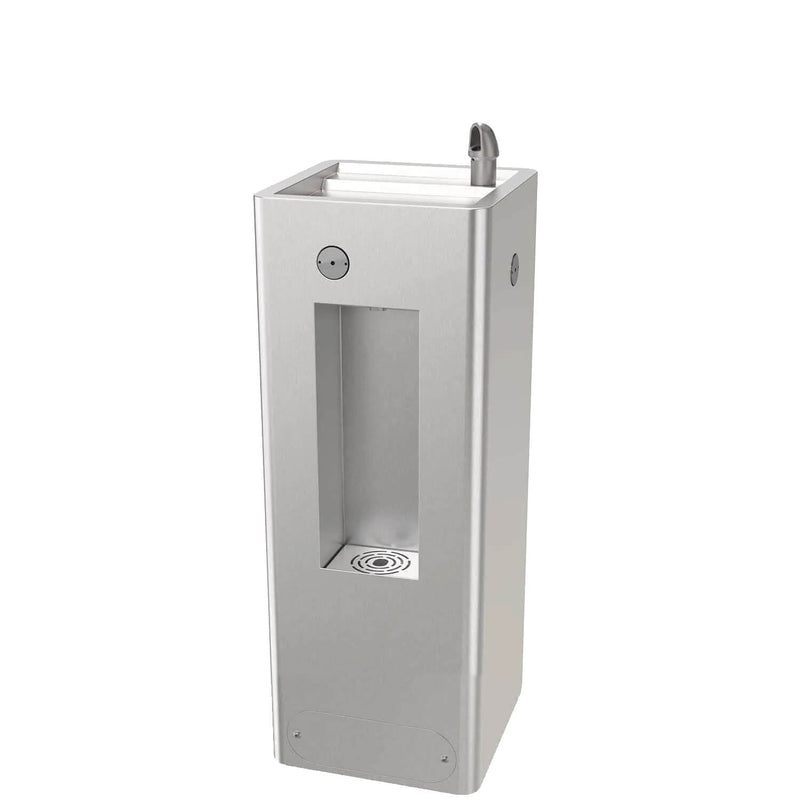 ECO-DF-BF Series Economy Outdoor Pedestal Drink Fountain with Bottle Filler with Push Button Activation