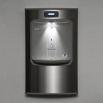 Night light shown on a stand-alone wall mounted Murdock water bottle filling station