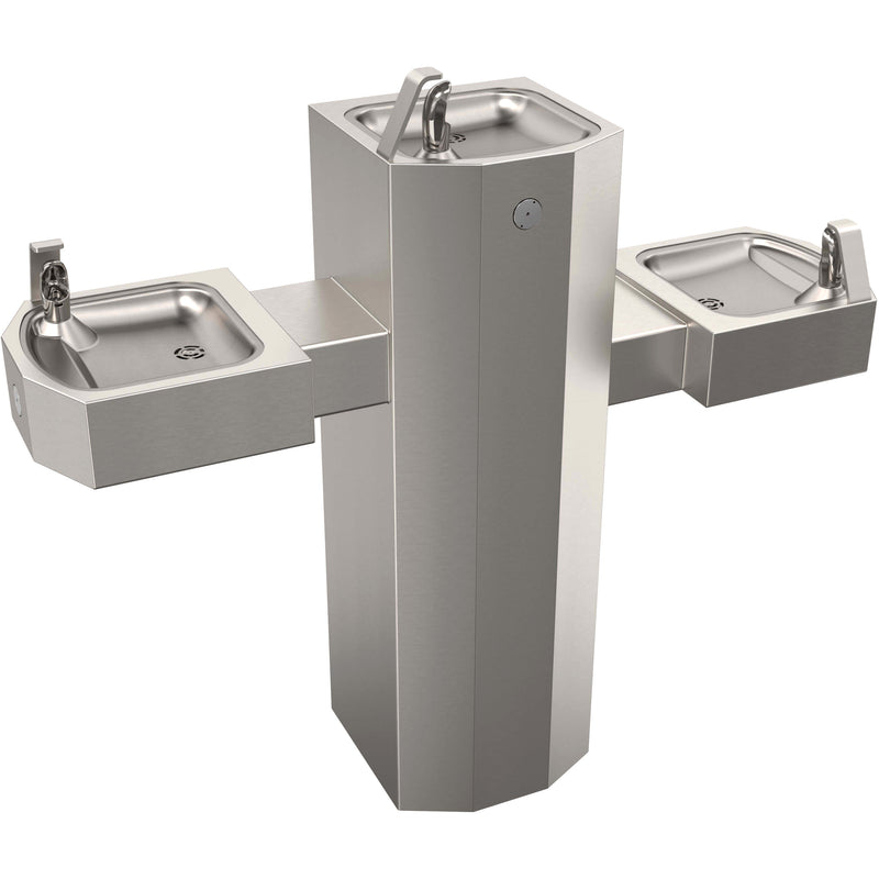 GSQ45 Series Barrier-Free Tri-Level Square Stainless Steel Pedestal Drinking Fountain