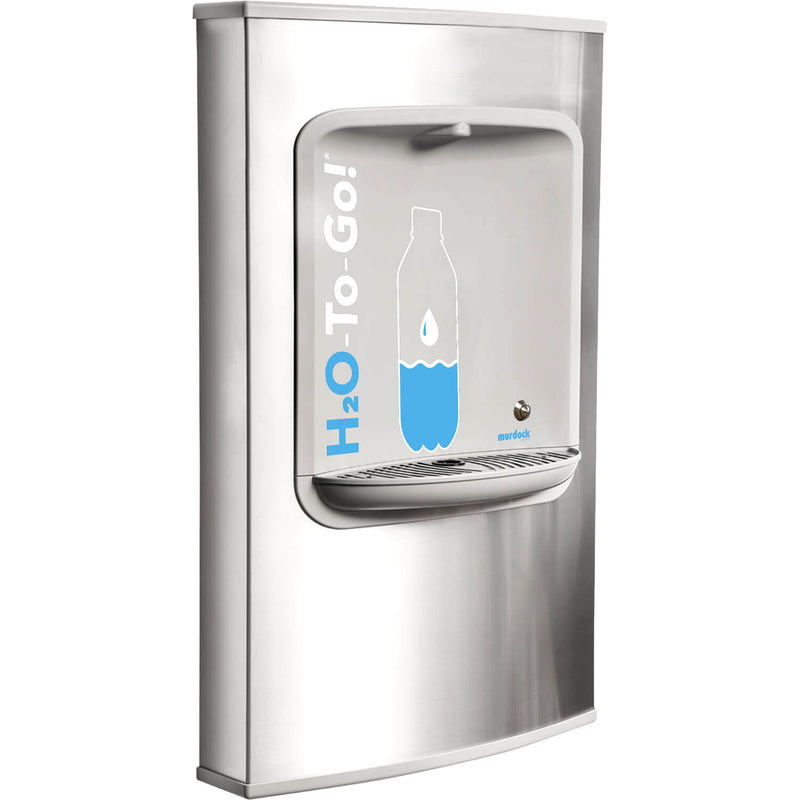 Wall mounted push button H2O-To-Go!® indoor water bottle refill station