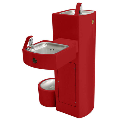 GSM55 Series Barrier-Free Bi-Level Square Stainless Steel Pedestal Drinking Fountain